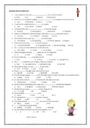 English Worksheet: Review multiple choice (A2)(B1).2