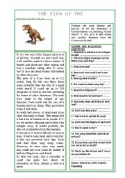 English Worksheet: The king of the dinosaurs