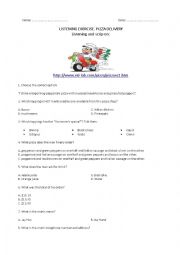 English Worksheet: Listening exercise. Pizza delivery (LINK + KEY)