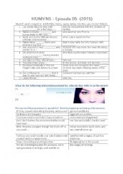 English Worksheet: British-American science fiction TV series HUMANS (stylised as HUM∀NS) - Season 1, Episode 5 (2015)