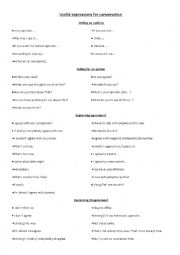 English Worksheet: Useful expressions for speaking (FCE, CAE)