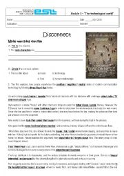 English Worksheet: Disconnect