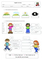 English Worksheet: Greetings