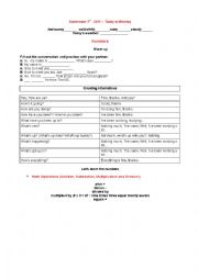 English Worksheet: Numbers, Days of the week, Months of the year