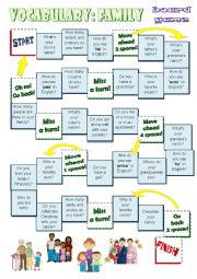 English Worksheet: family board game