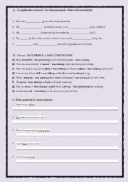 English Worksheet: PAST TENSES REVIEW