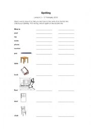 Simple Vocabulary, Spelling, Introductions Worksheet