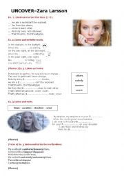 English Worksheet: Uncover by Zara Larsson