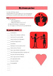 English Worksheet: my dream partner