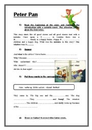 English Worksheet: Peter Pan 