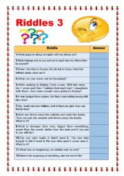 English Worksheet: Riddles 3