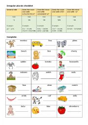 English Worksheet: Irregular Plurals 1