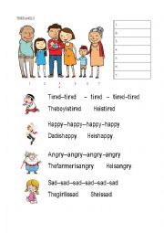 English Worksheet: Vocabulary. Family and animals