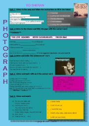 English Worksheet: Song Photograph Ed Sheeran