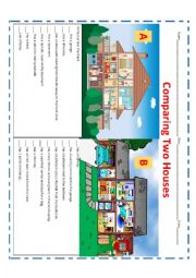 English Worksheet: Comparing Two Houses