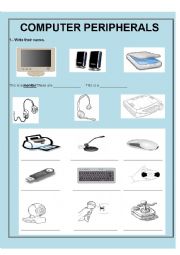 English Worksheet: computer peripherals