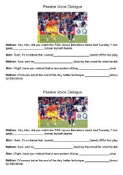 English Worksheet: Passive voice sports dialogue