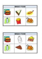 English Worksheet: Bingo food