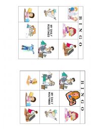 English Worksheet: BINGO DAILY ROUTINES