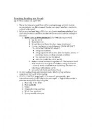 English Worksheet: How to teach reading and vocab - Info page