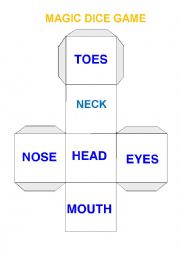 English Worksheet: Editable Body Dice for Games