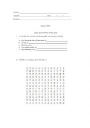 English Worksheet: months of the year