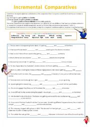 English Worksheet: Incremental Comparatives