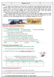 English Worksheet: transport in the past and now