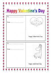 English Worksheet: Valentines Day card