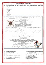 English Worksheet: Pirates of the Carbbean (trailer worksheet + Penguin Readers)