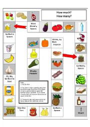 English Worksheet: FOOD board game