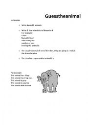 English Worksheet: Guess the animal
