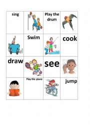 English Worksheet: bingo