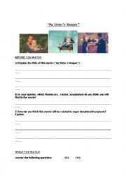 English Worksheet: My Sisters Keeper