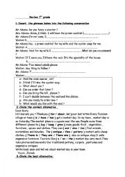 English Worksheet: 7th grade Review