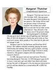 English Worksheet: Margaret Thatcher
