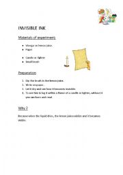 Invisible Ink Experiment (English Science)
