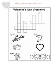 English Worksheet: Valentines Day Crossword 