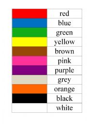 English Worksheet: Colours