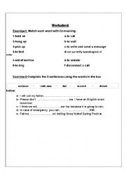 English Worksheet: Vocabulary