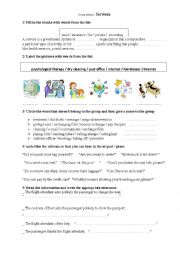 English Worksheet: services