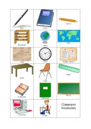 Classroom Items Pictionary