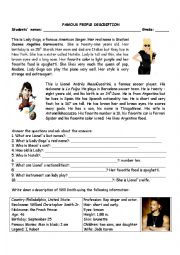 English Worksheet: famous people description