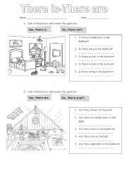 English Worksheet: There is-There are Short answers