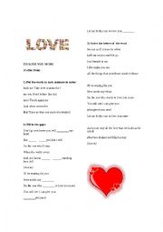 English Worksheet: To love you more - Celine Dion