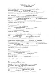 English Worksheet: Thinking out loud