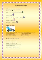 English Worksheet: Practice with modal verb CAN
