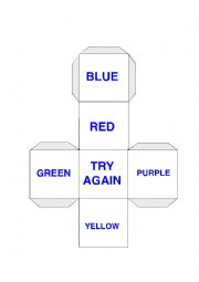 English Worksheet: Color Dice Game 