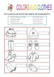 English Worksheet: COLORS AND CLOTHES