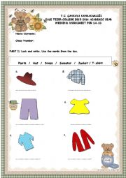 English Worksheet: Clothes 1st grade